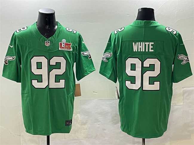 Men's Philadelphia Eagles #92 Reggie White Green 2025 Super Bowl LIX Patch F.U.S.E. Throwback Vapor Untouchable Limited Stitched Jersey,We sell and wholesale Men's Philadelphia Eagles #92 Reggie White Green 2025 Super Bowl LIX Patch F.U.S.E. Throwback Vapor Untouchable Limited Stitched Jersey on line form chian!